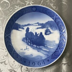 1964 Royal Copenhagen Plate Kai Lange "Fetching the Christmas Tree" Denmark
